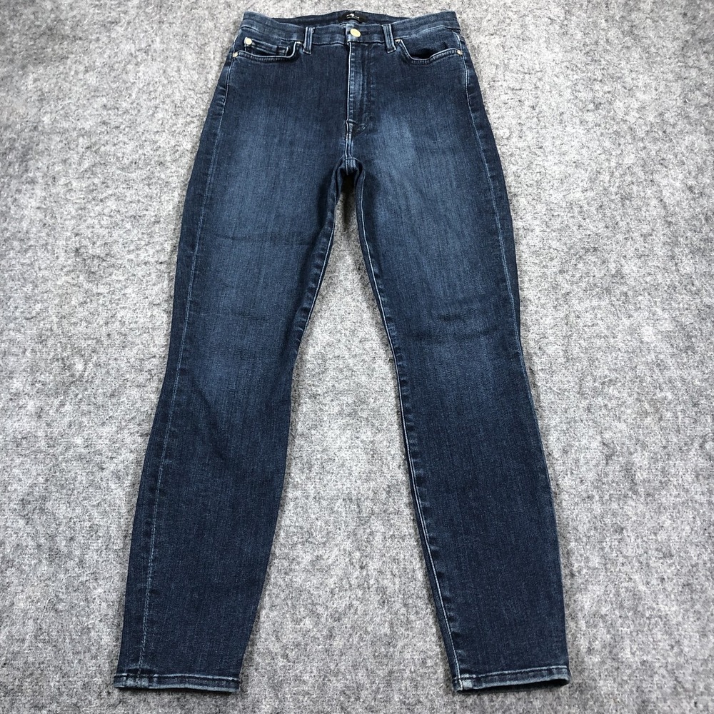 7 For All Mankind Jeans Womens 29 Medium Wash High Rise Skinny Stretch Denim